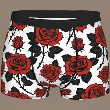 Men's Goth Rose Motif boxer Briefs