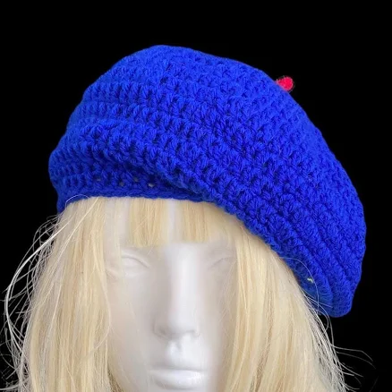 Chic Beret with Bold Red Accent