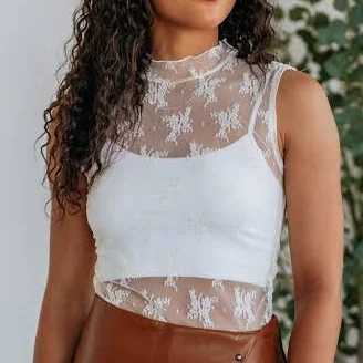 Lessie Lace Top - Ivory