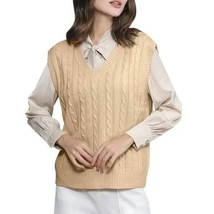 Ladies' V-Neck Sleeveless Knit Vest