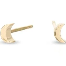 14k Yellow Gold Puffy Moon Earrings