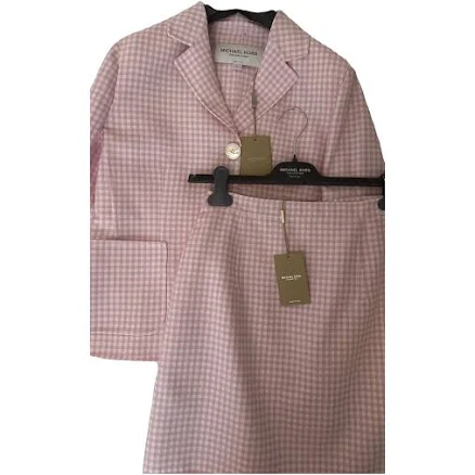 Michael Kors Pink Gingham Wool Blazer Size 4 US