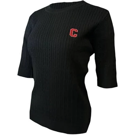 Emb. Block C Cable Knit Half Sleeve Knit