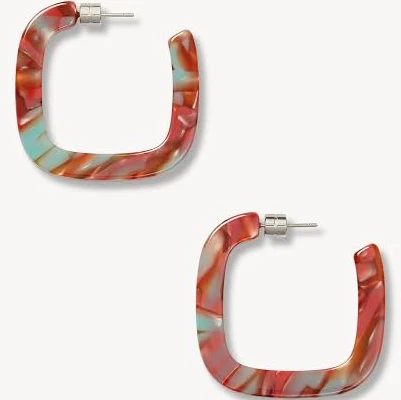 Midi Square Hoops in Mulberry