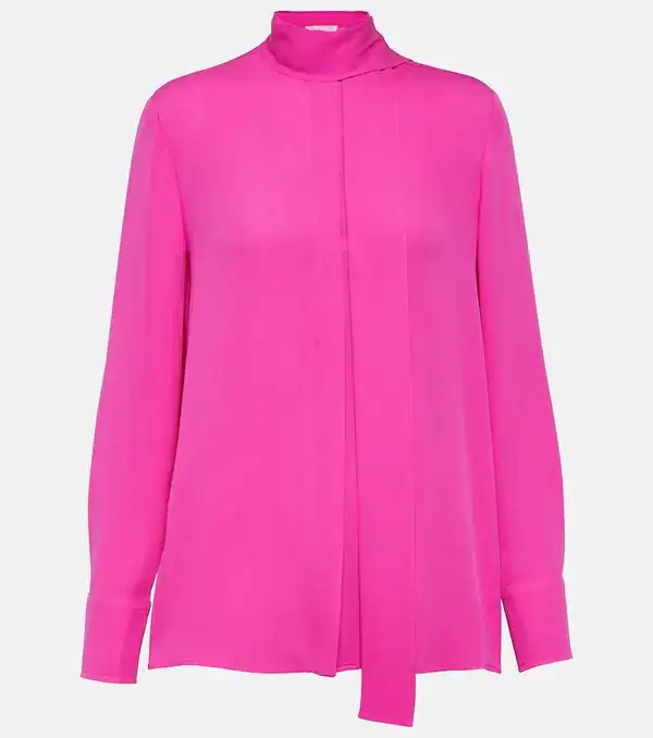 Silk Georgette Shirt W/ Tie