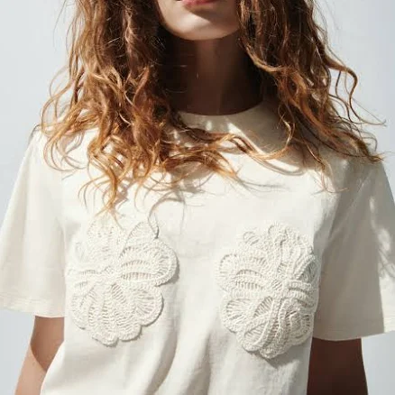 H&M Ladies Appliquéd T-Shirt