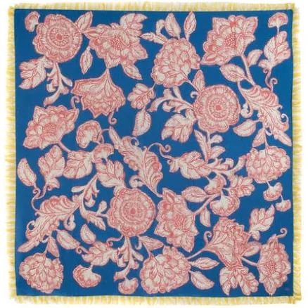 Echo Block Floral Oversized Silk Square Scarf