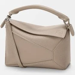 Women's Loewe Puzzle Edge Mini Top-Handle Bag In Grain Leather
