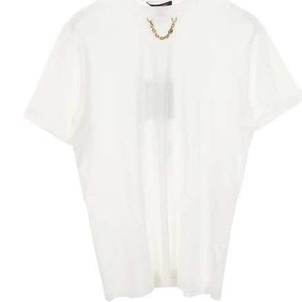 Louis Vuitton Chain Detail Short Sleeve T-shirt Cotton White Used Mens