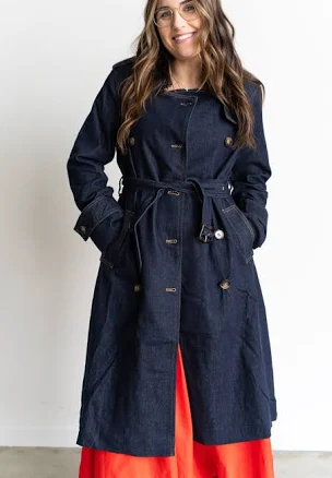 Catherine Denim Trench Coat