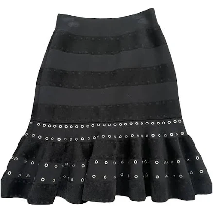 Alexander McQueen Women's Ruffled Eyelet Miniskirt