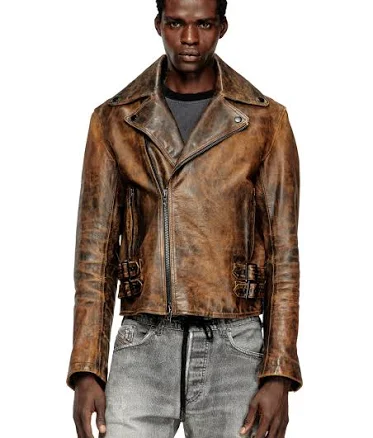 Diesel L-Eon Mens Brown Leather jackets