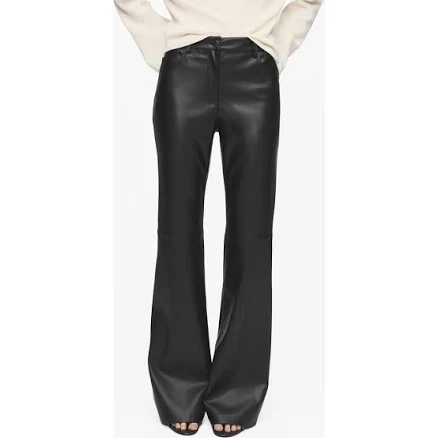 MANGO Women's Connie Flared Faux-Leather Pants