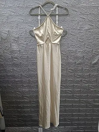Self Portrait Satin Diamante Maxi Dress