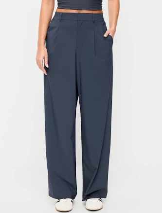 Old Navy Women's High-Waisted Sleektech Trouser Pants