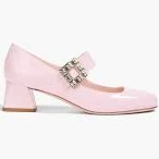 Tres Vivier embellished patent-leather Mary Jane pumps