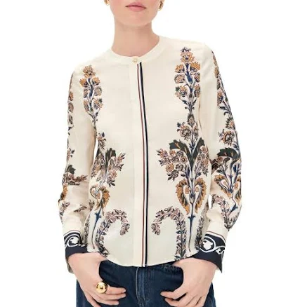 Veronica Beard Hoku Floral Print Blouse - Ecru Multi