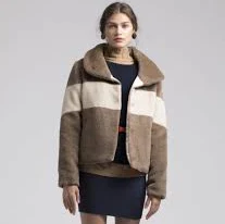 Cropped Llama Wool Padded Coat