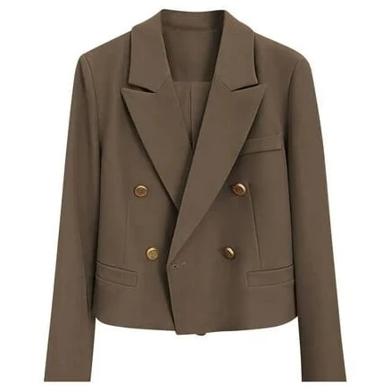 Women's Double Breasted Cropped Blazer JacketWomen's Double Breasted Cropped Blazer Jacket