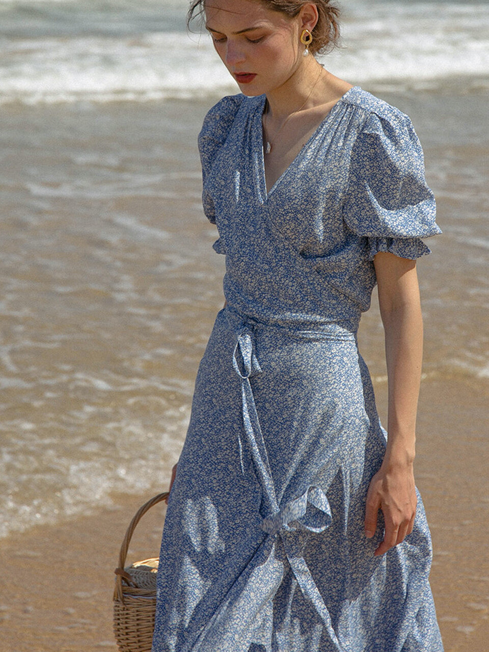 JANE flower lap dress_blue