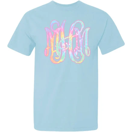 Tie Dye Monogram Comfort Colors T-Shirt