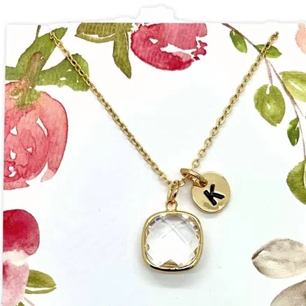 Personalized April Diamond Necklace