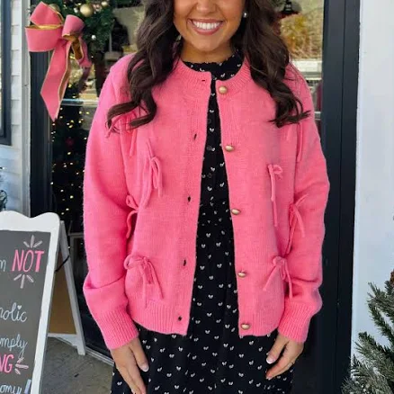 Rose Ribbon Bow Cardigan