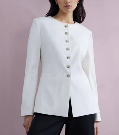Nordstrom Collarless Linen Blend Blazer