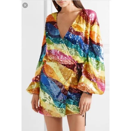Attico Dresses | Worn Once Attico Rainbow Sequin Dress | Color: Black | Size: Xs | Emmy_Lem's Closet