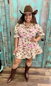 Horse Printed Shirt Dress