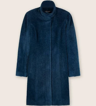 Sofia Cashmere Alpaca-Wool Bouclé Car Coat with Stand Collar