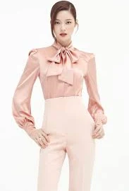 Silk Satin Tie Blouse 0 (XS)