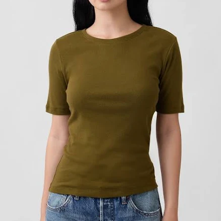 Gap Women's Modern Ribbed Crewneck T-Shirt
