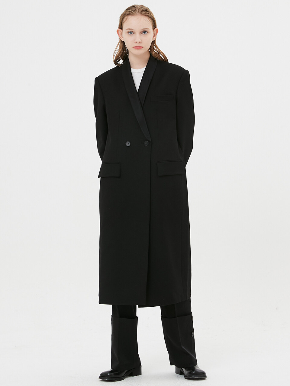 Pluto Twill Tuxedo Coat (Black)