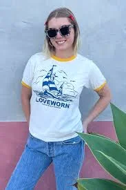 Sailing SB Ringer Tee White/Yellow