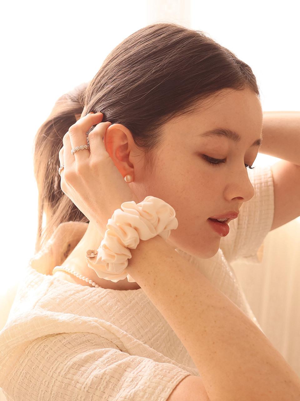 Satin Mini Rose Hair Scrunchie