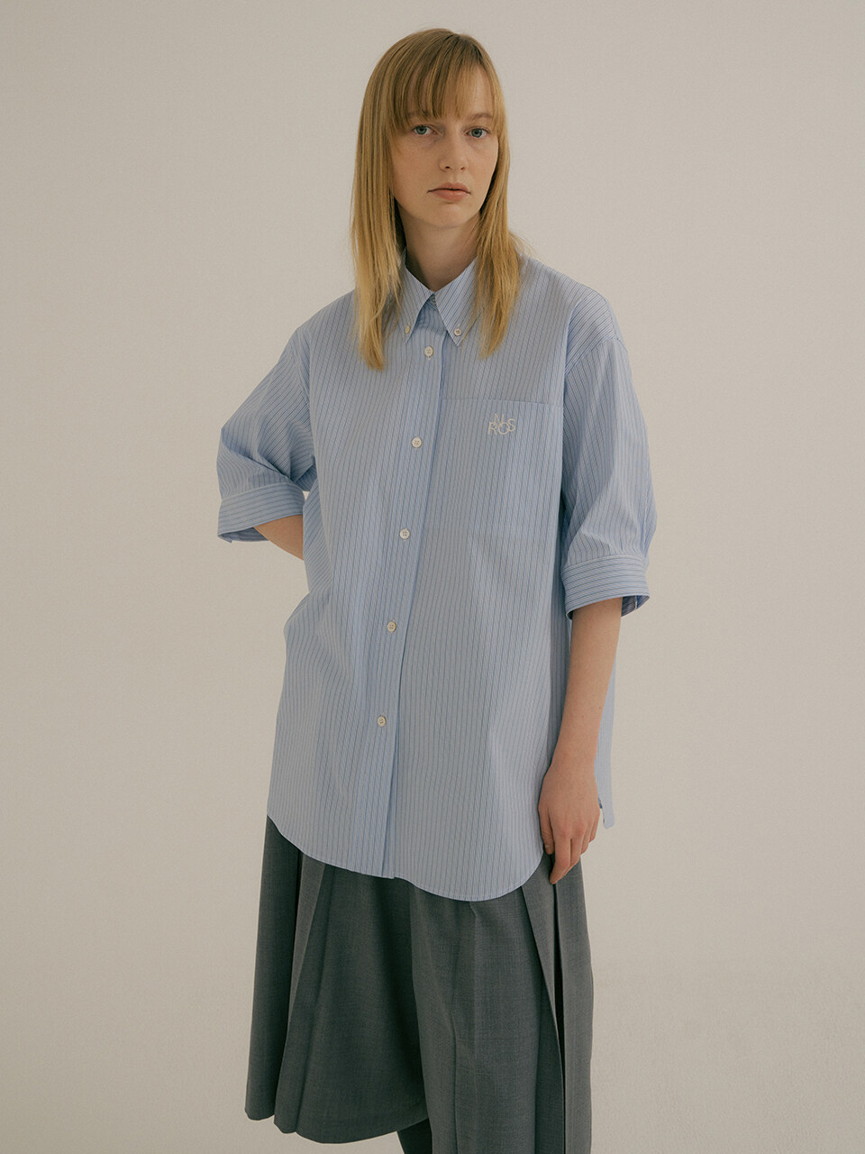Logo Half Sleeve Shirt (Light Blue)