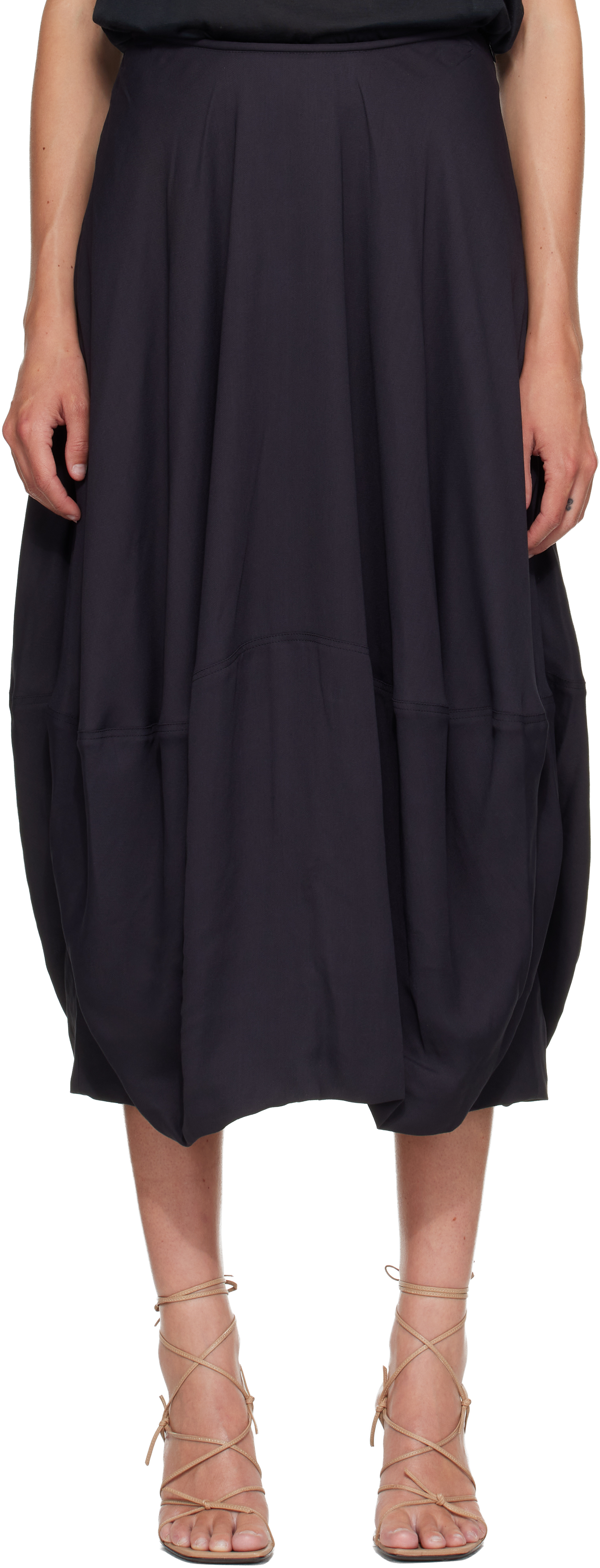 Tan Reversible Tube Midi Dress