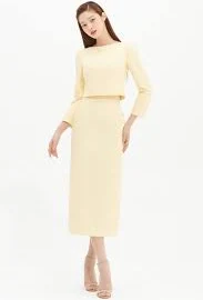 Wool Silk Pencil Skirt