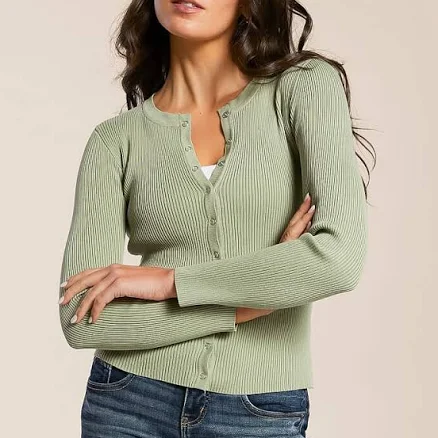 The Workshop Women's Polyester Ribbed Top with Buckle