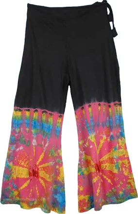 TLB Wide-Leg Tie Dye Cotton Trousers