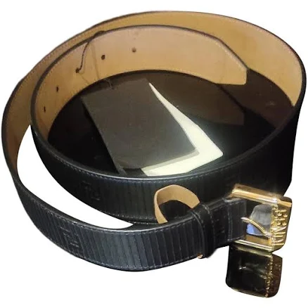 Fendi Black FF Motif Leather Belt Size 90 cm