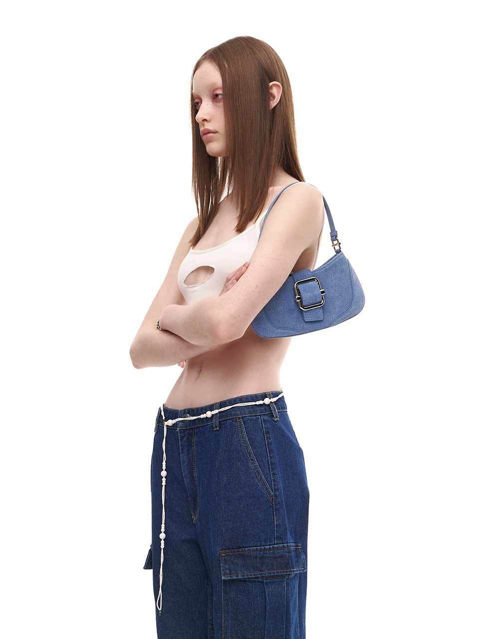 Shoulder Brocle Small Bag Denim Sky