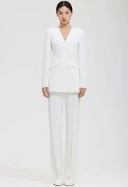 Silk High Waist Stitch Pants