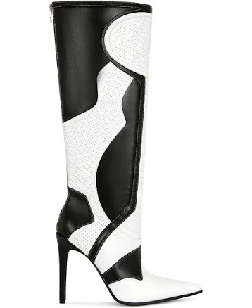 Azalea Wang Rodrigo Patchwork Stiletto Boots
