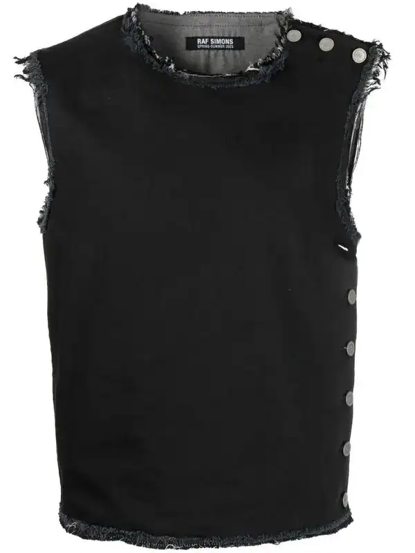 Raw-cut Denim Tank Top