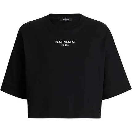 Balmain Women's Cropped Embroidered T-Shirt