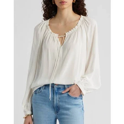 Nordstrom Gathered Tie Neck Top