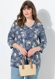 Eco Cotton Rose Print Asymmetric Tee