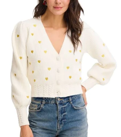 Allison Gold Hearts Piper Cardigan